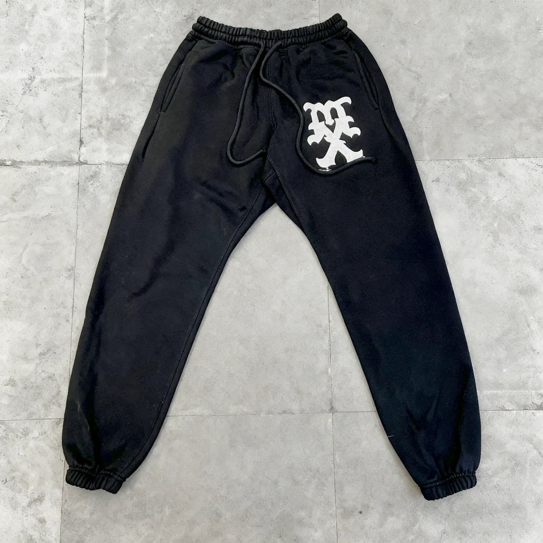 SAINT MICHAEL American street retro letter print washed and distressed loose casual leggings trousers and sweatpants Style number: SM650 Size: S-M-L-XL Color: black-blue Price: P236